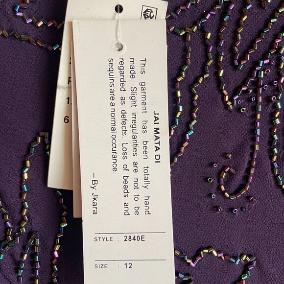 **J Kara** Women's Boat Neck Asymmetrical Beaded Dress 12 NWT - Picture 5 of 6